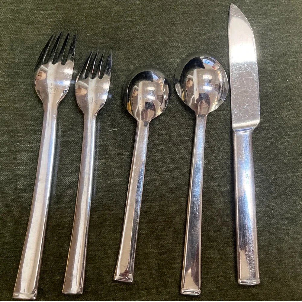 Dansk AMENI.T Graves studio Stainless‎ 18/10 Modern Flatware 7/5 pc Place set +4